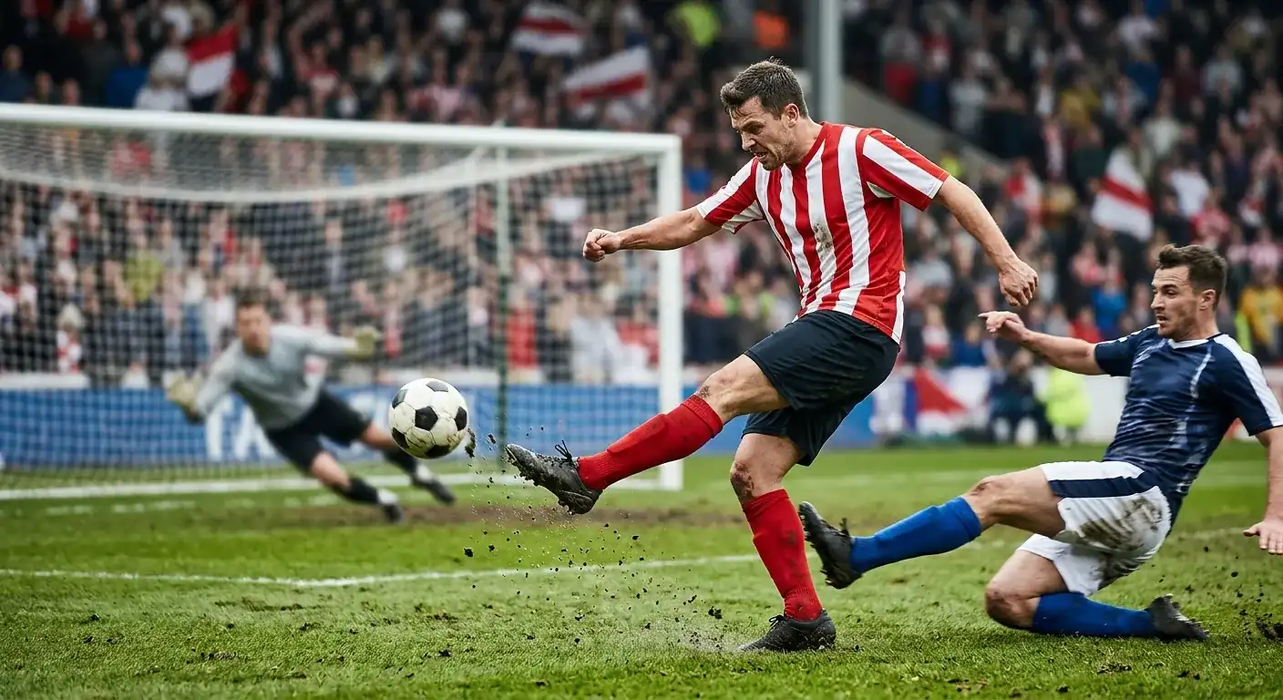 Schussversuch im Strafraum während eines Eredivisie-Spiels
